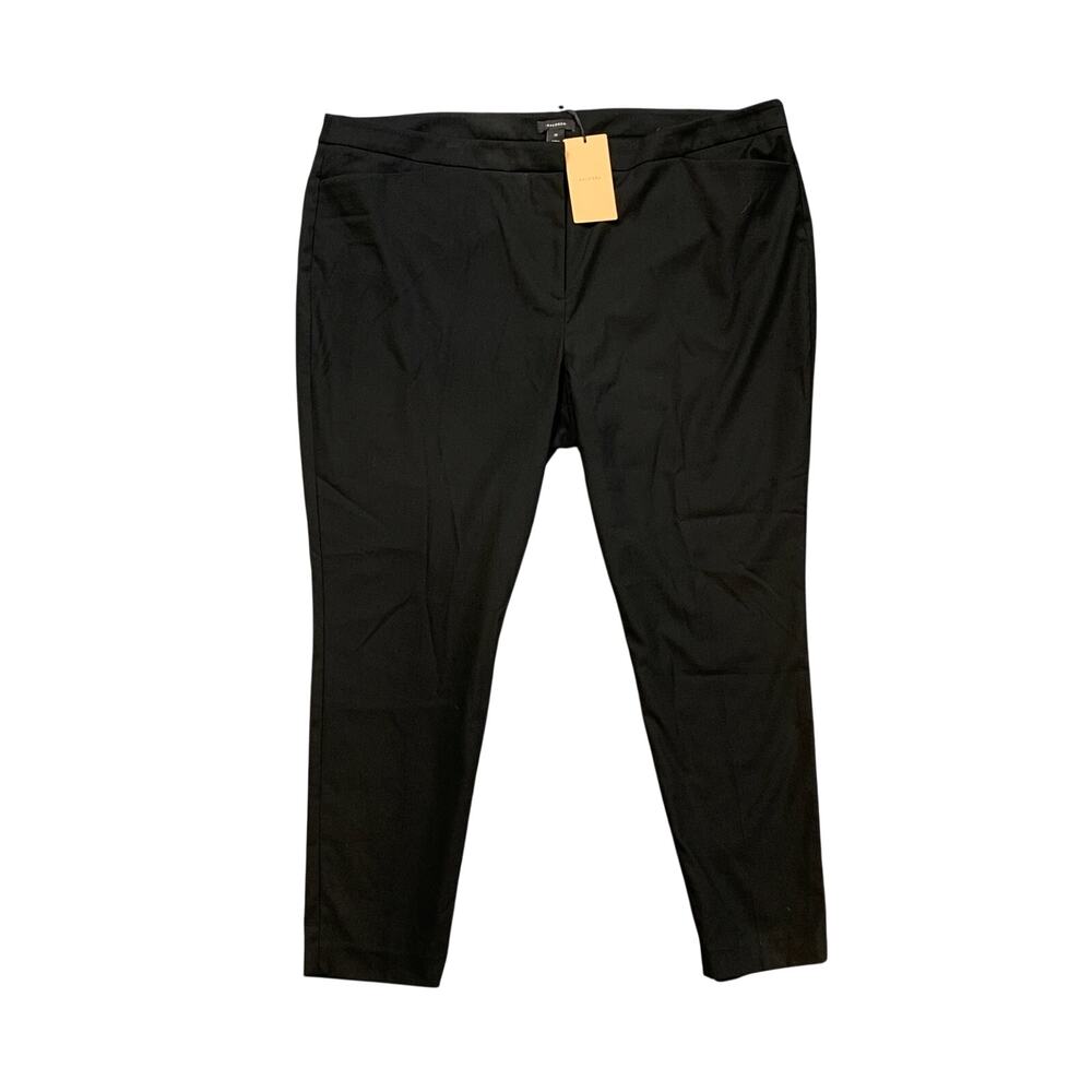 Halogen Pants Womens 18 Black Work Tapered Ankle Cut Flat Front Pocket Trousers